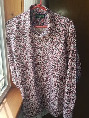 Inserch Icon 100% Cotton Long Sleeve Shirt Polka Dot Colorful Print L